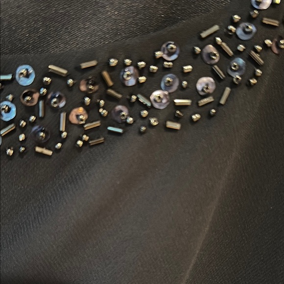 Elegant Navy Blue Layered Dress - Picture 3 of 6